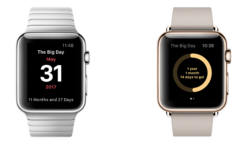 Wedding Planner countdown on the Apple Watch