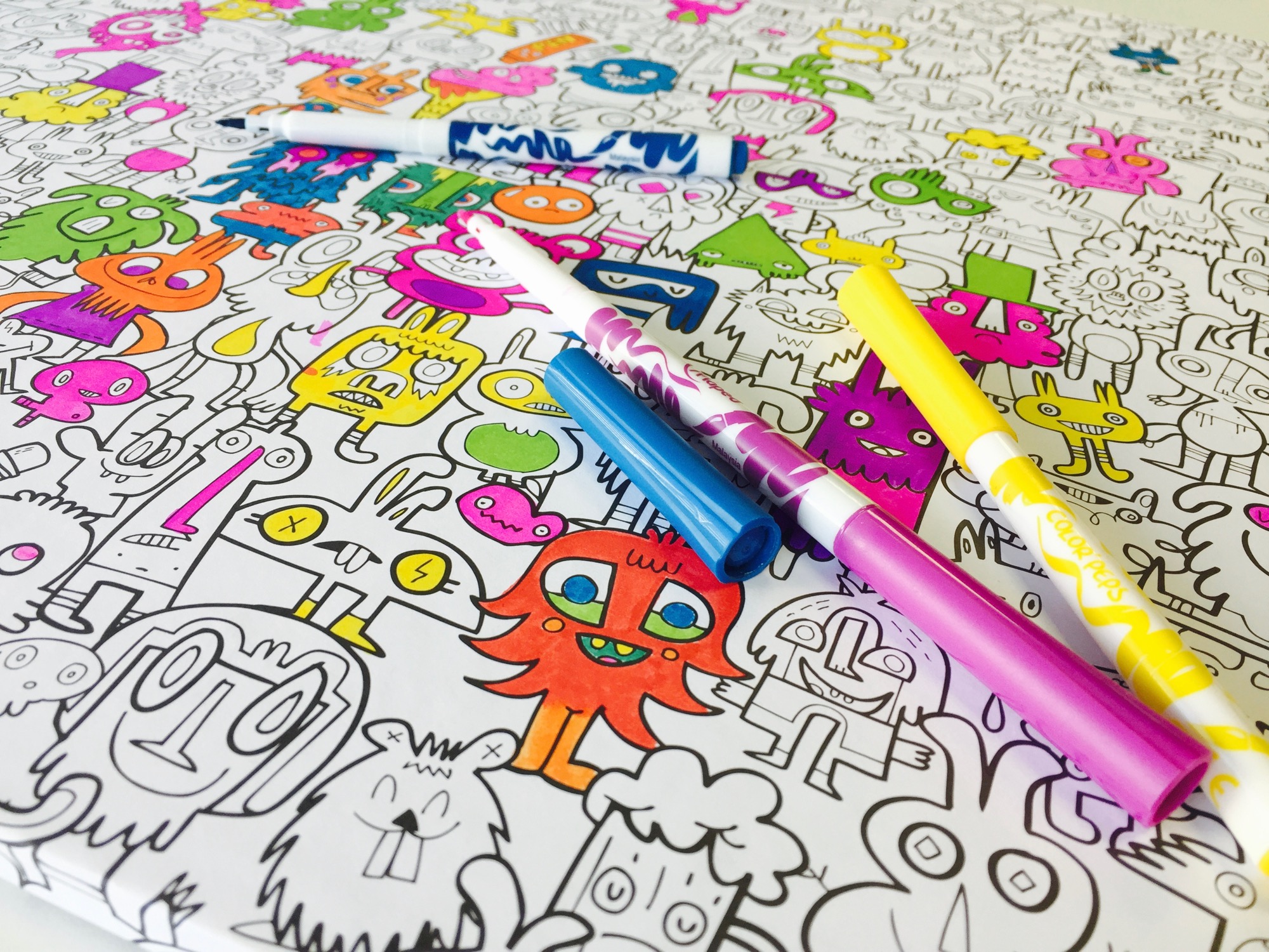 Colouring in the cake board